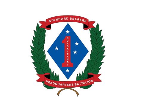 Us Marine Corps Badge Sticker Decal Headquarters Battalion 1st Marine