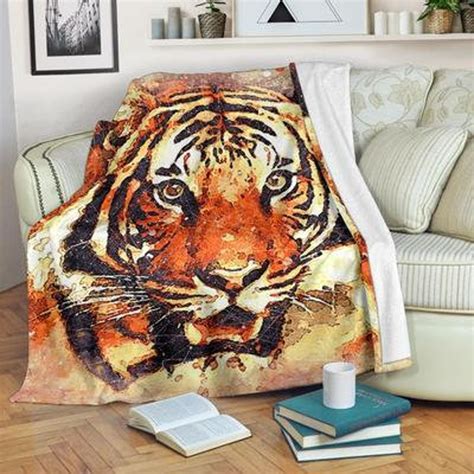 Tiger Blanket Tiger Throw Blanket Tiger Fleece Blanket Etsy Norway