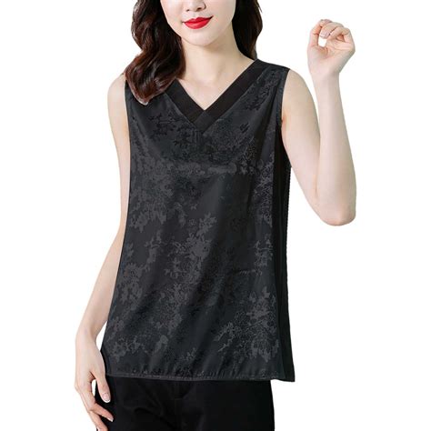 Ehqjnj Female Easter Bustier Corset Top Womens Sleeveless Chiffon Shirt Jacquard Satin Slim