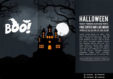 Premium Vector Happy Halloween Invitation Banners Design Vector