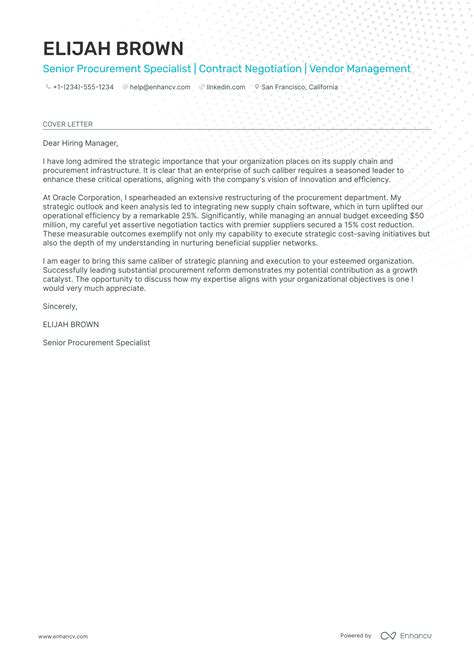 Professional Purchase Manager Cover Letter Examples And Template For