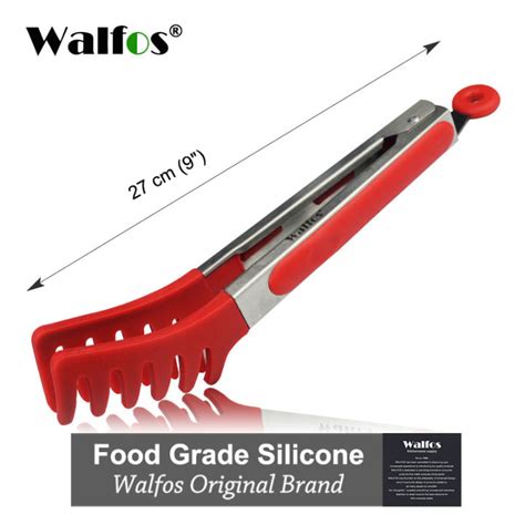 Walfos Food Grade Silicone Food Tongs Kitchen Tongs Utensil Cooking