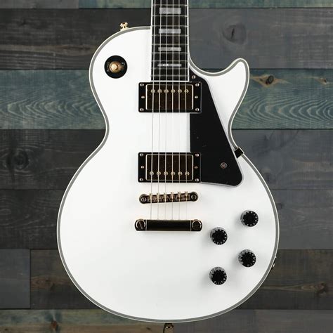 Epiphone Les Paul Custom Electric Guitar Alpine White Uk