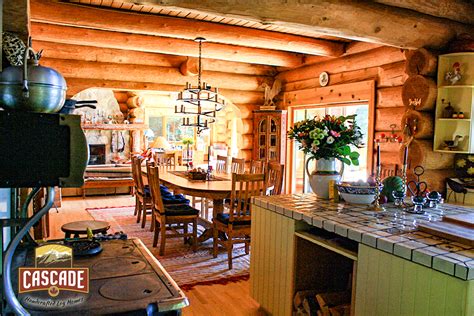 Rustic Log Home Kitchen Design Cascade Handcrafted Log Homes