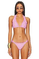 Pq Lace Halter Bikini Top In Iris Revolve