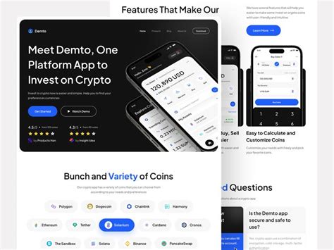 Demto Crypto Wallet App Landing Page In 2024 App Landing Page