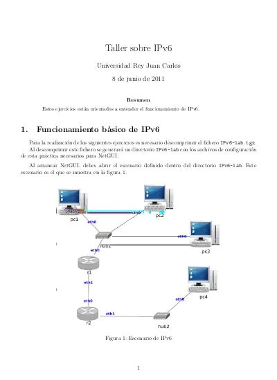 Taller Sobre IPv6 Universidad Rey Juan Carlos 8 De Junio De Resumen