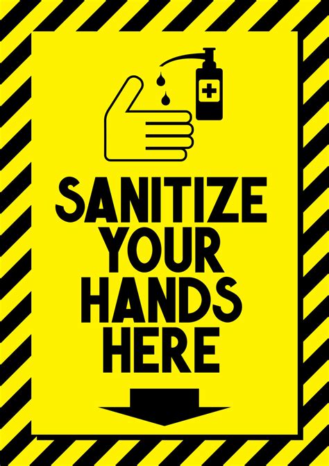 Sanitize Your Hands Here Poster Vector Art At Vecteezy