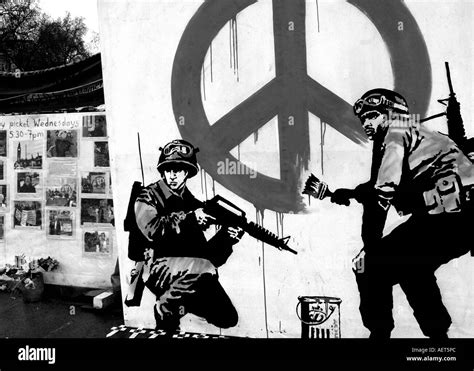 War protest art banners and poster displayed outside Westminster in ...