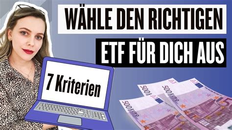 Top 7 Kriterien Bei Der ETF Auswahl Den Passenden ETF Finden YouTube