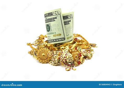 US Dollars or Money and Gold Jewelry Stock Image - Image of business ...