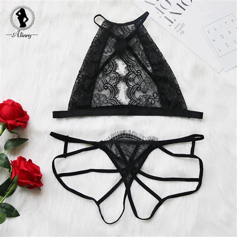 Alinry Sexy Women Lingerie Babydoll Black Erotic Point Underwear