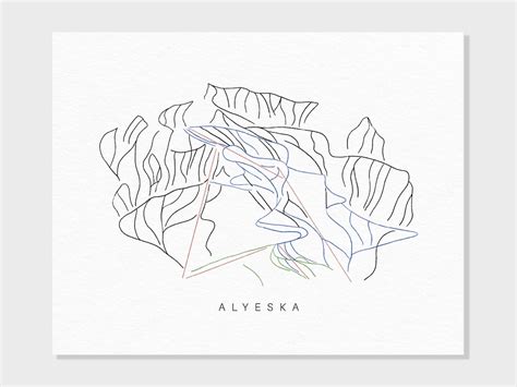 Alyeska Resort Alaska Trail Map T For Mountain House Ski Decor