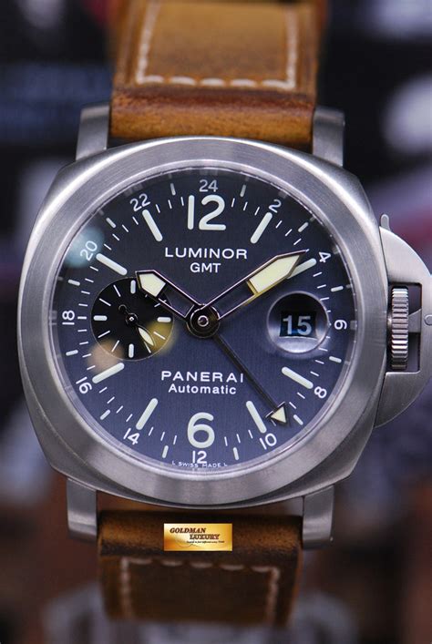 [SOLD] PANERAI LUMINOR GMT 44mm ANTHRACITE BLUE DIAL AUTOMATIC PAM 89 – Goldman Luxury