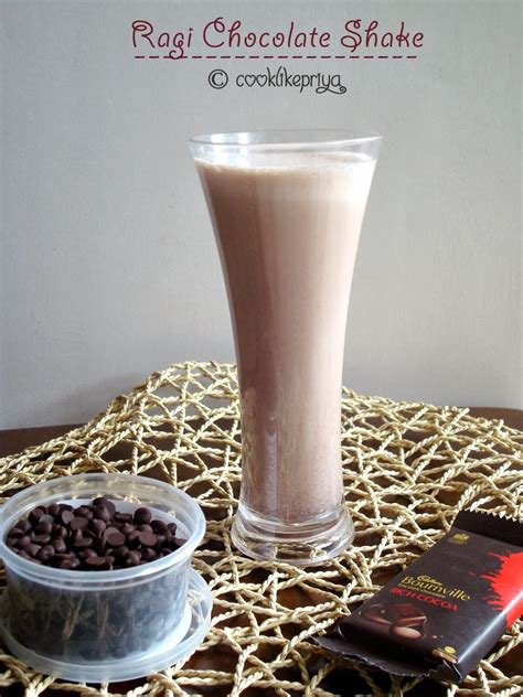 Cook Like Priya Ragi Chocolate Milkshake Fingermillet Chilled Drink