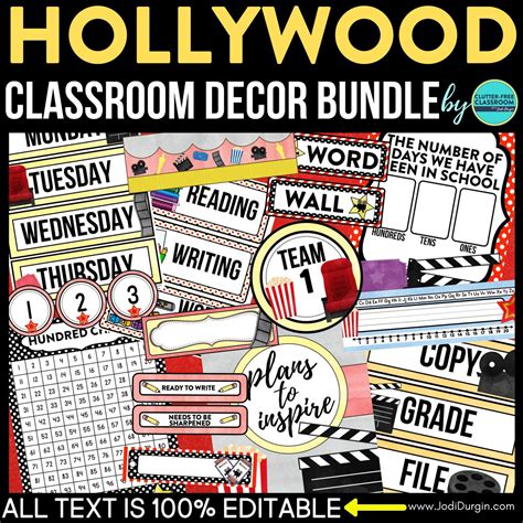 Hollywood Classroom Theme Decor Clutter Free Classroom Store