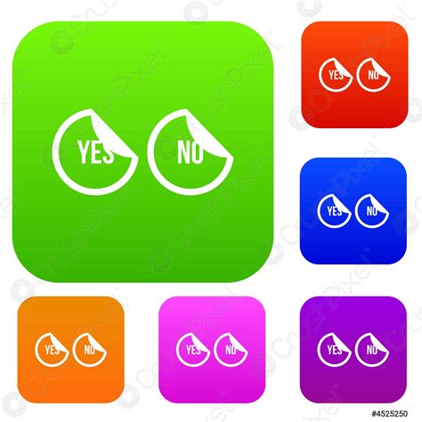 Yes and no buttons set collection - stock vector 4525250 | Crushpixel