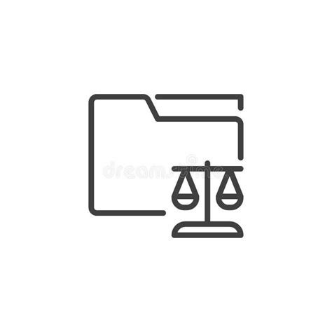 Legal Document Folder Line Icon Stock Vector Illustration Of