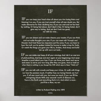 Chalk Art IF Quote By Rudyard Kipling 1895 Poster Zazzle