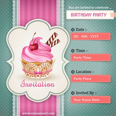 Create Birthday Party Invitations Card Online Free