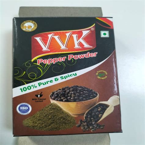 VVK Black 50g Pepper Powder Packaging Type Box Packaging Size 200gm