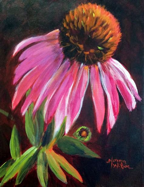 Norma Wilson Art Norma Wilson Original Acrylic Oil Coneflower