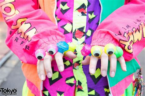 Bright Rainbow Colored Harajuku Decora Girls Maimai And Marina Tokyo