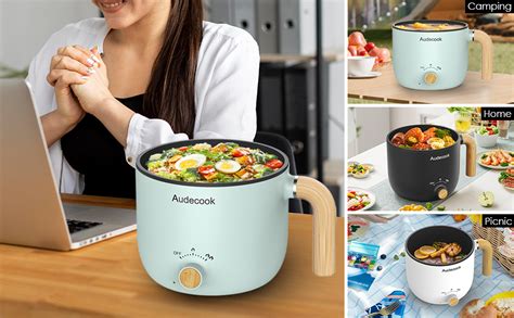 Amazon Audecook Hot Pot Electric With Steamer L Portable Nonstick Mini Multicooker