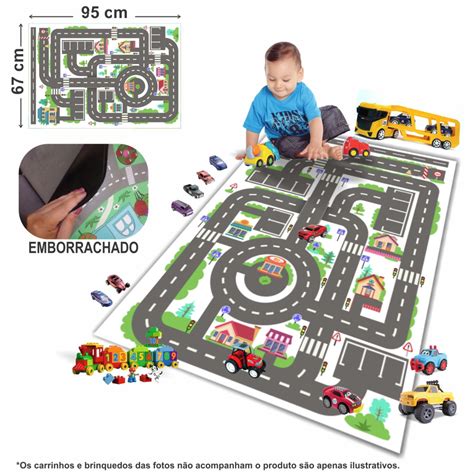 Tapete Emborrachado Para Brincar De Hot Wheels X Cm T Elo