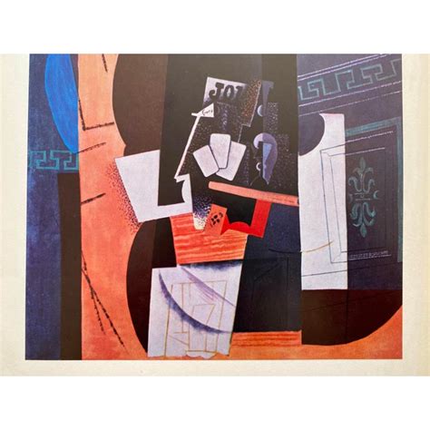 Pablo Picasso Vintage 1955 First Edition Cubist Lithograph Print Card Player 1913 1914