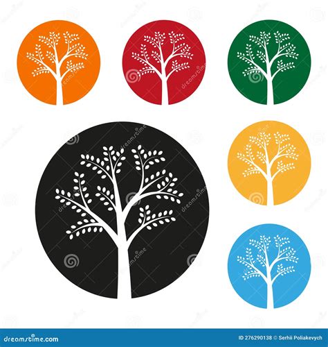 Tree In Circle Organic Concept Vector Illustration Stock Vector