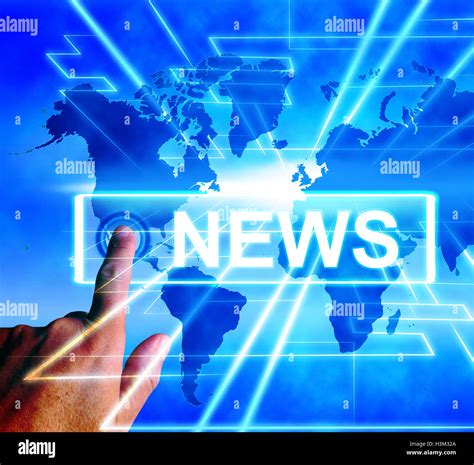 News Map Displays Worldwide Journalism Or Media Information Stock Photo