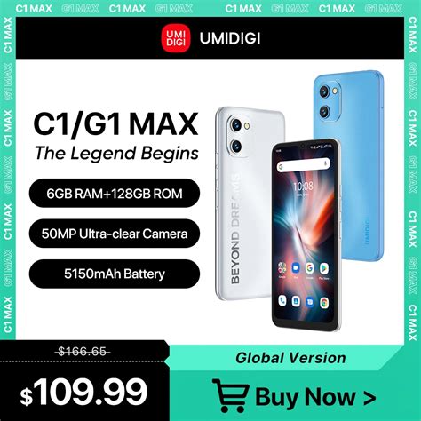 Umidigi Smartphone C G Max Unisoc T Octa Core Go Go