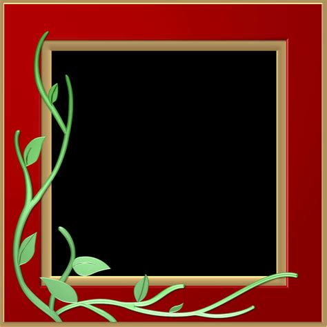Download Elegant Redand Gold Framewith Green Vines