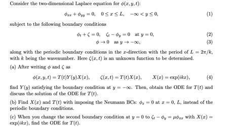 Consider The Two Dimensional Laplace Equation For X Chegg