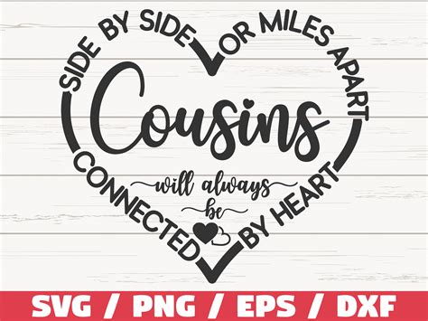 Cousins Svg Side By Side Or Miles Apart Sisters Will Always Etsy