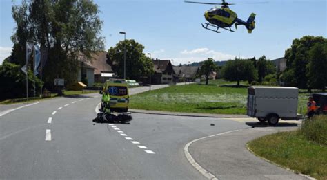 Rickenbach LU Motorradfahrer Wird Bei Unfall Erheblich Verletzt