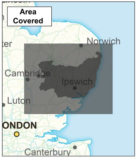 Suffolk County Boundary Map Digital Download Uk