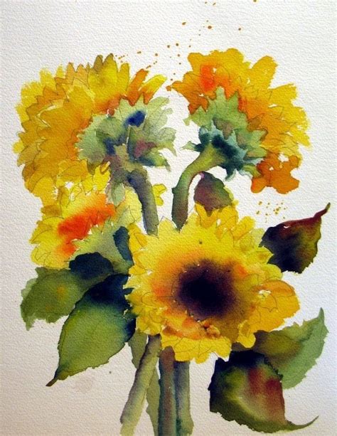 Pin By Maria Mayela Salcido Esparza On Girasoles Watercolor Sunflower