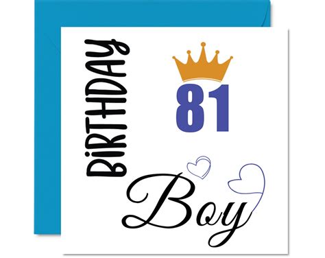 81st Birthday Card Men Birthday Boy Happy Birthday Cards 81 Year Old