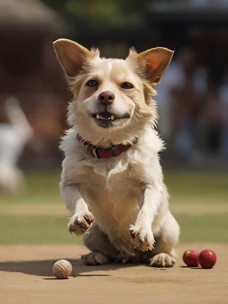 Premium Photo Dog Playing Cricket Ai Image