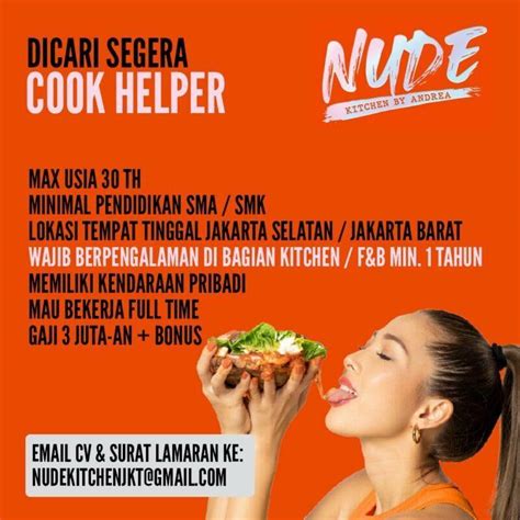 Lowongan Kerja Cook Helper Di Nude Kitchen Jakartakerja