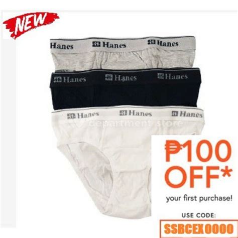 COD Hanes Brief Mens Bikini 3pcs Shopee Philippines