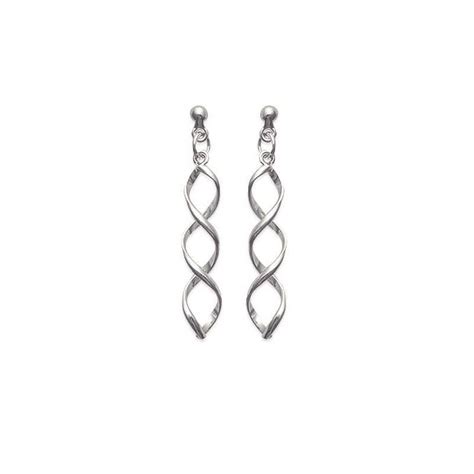 Boucles D Oreilles Pendantes Spirales En Argent Massif 925 1000