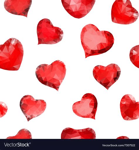 Seamless Pattern Of Hearts Of Triangles Royalty Free Vector