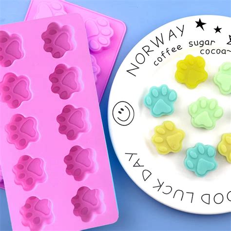 3 Pc Silicone Paw Print Moulds, 10-cavity Chocolate Paw Mould Puppy Dog
