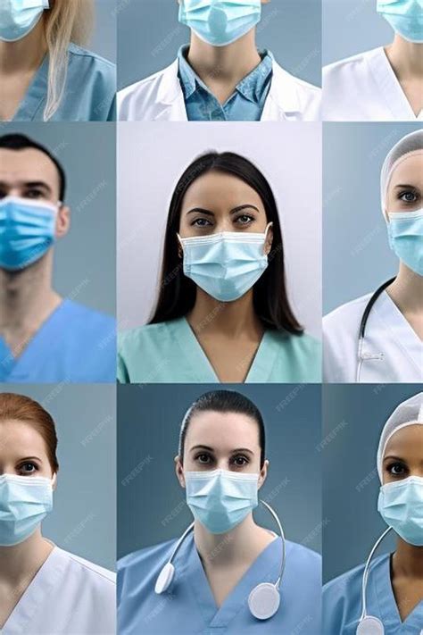Premium Photo Panoramic Portrait Collage Of Doctor And Nursing And