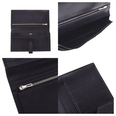 Hermès Hermes Geldbörse Schwarz Leder ref 444332 Joli Closet