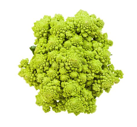 Top View Of Fresh Romanesco Broccoli Isolated Stock Photo Image Of