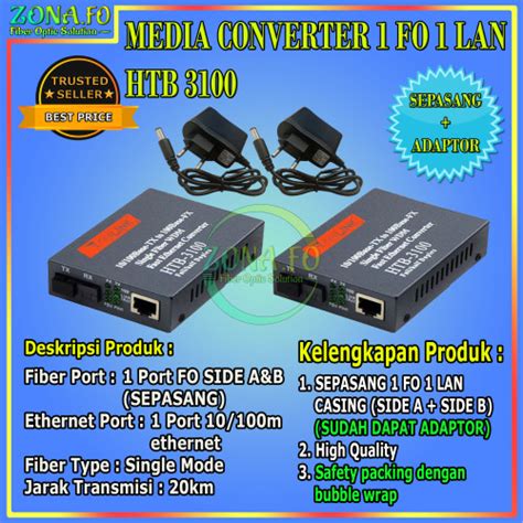 Jual Netlink Htb 3100 10 100 Sepasang Ab Fiber Optic Converter Single